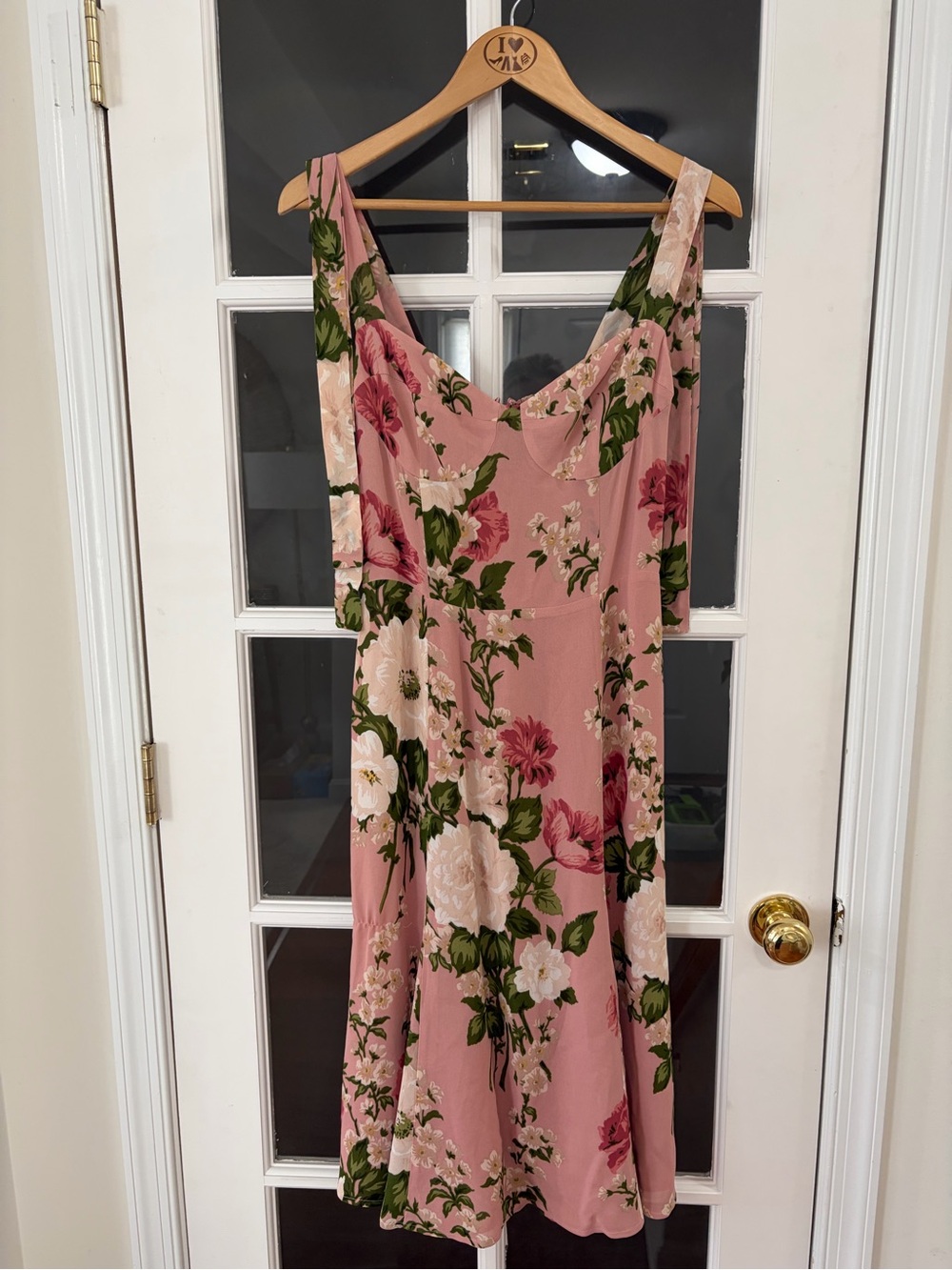 Reformation Nadira Tie Strap Dress In Rose Garden - Size 8 - Picture 5 of 10